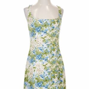 Reformation Floral Mini Dress - Blue and Green